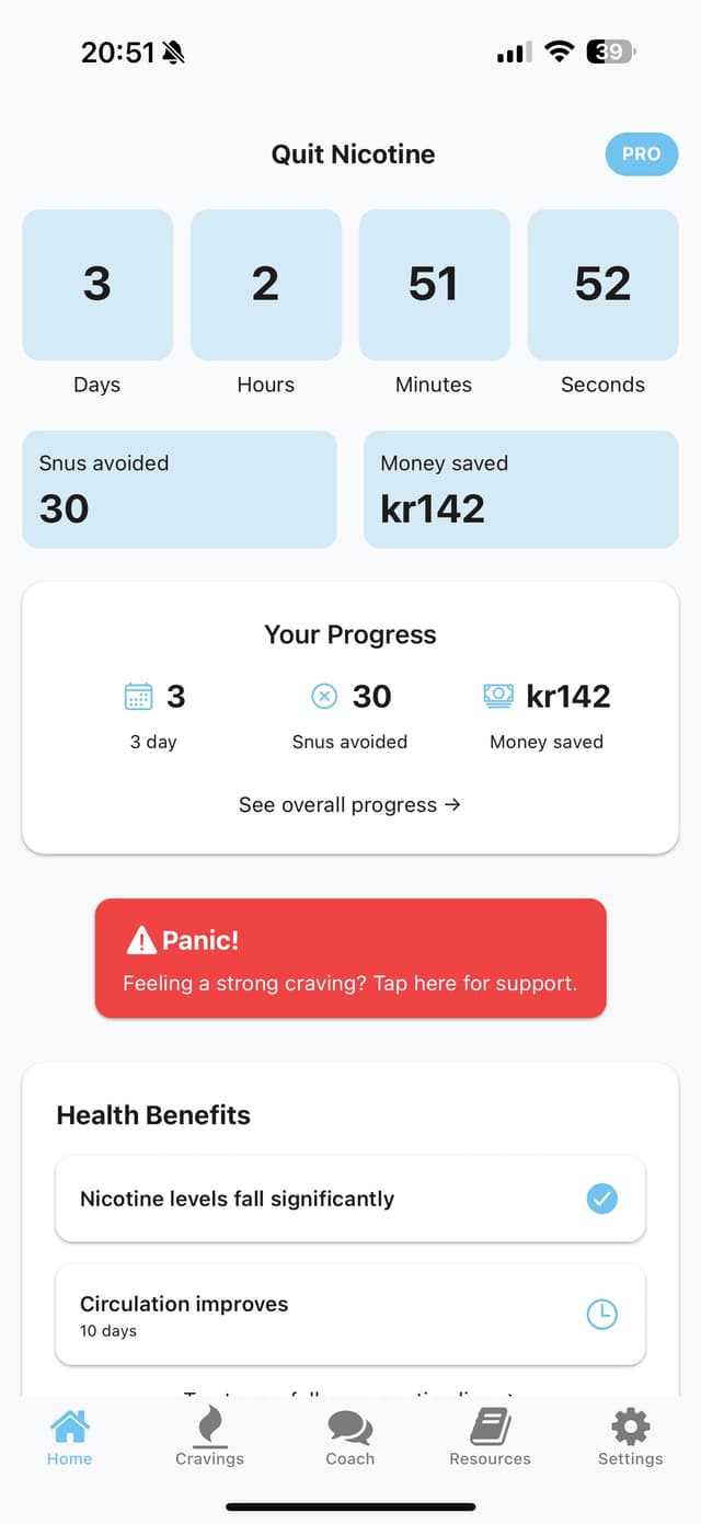 QuitNic app mockup